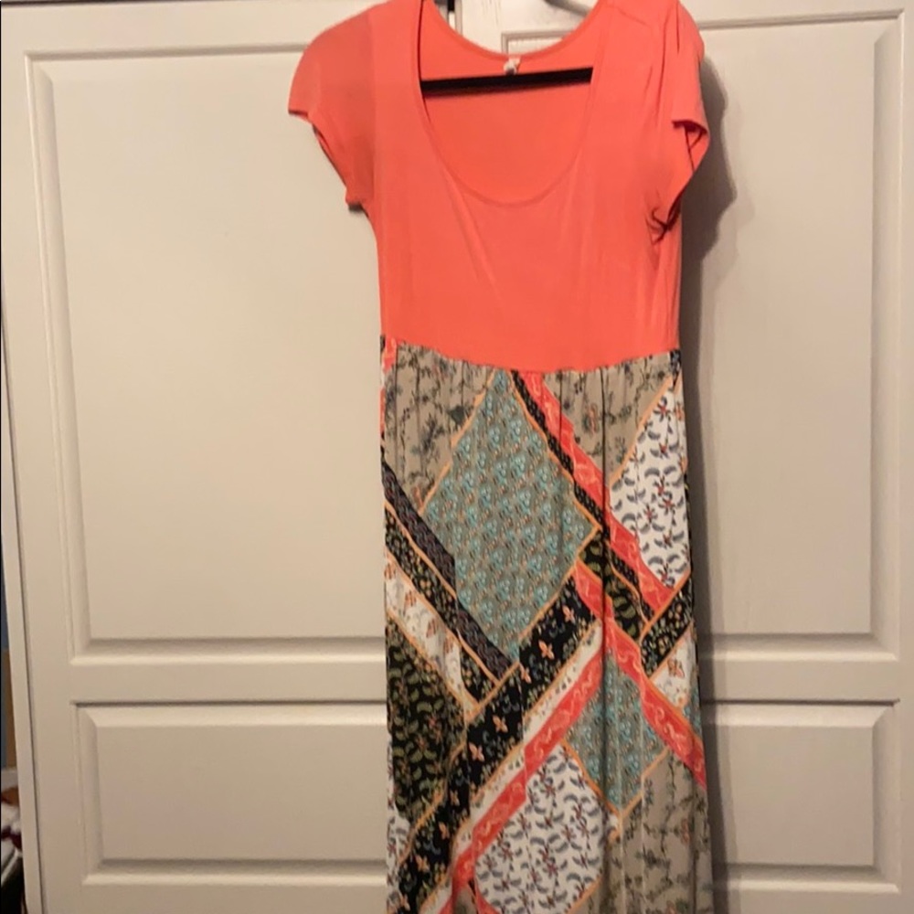 Pink blush maternity maxi dress